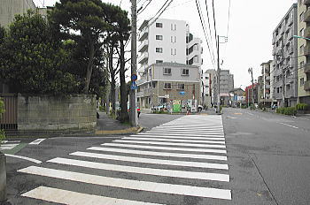 横断歩道の先を左へ