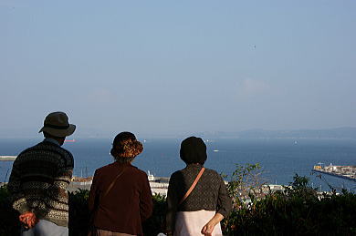 展望台から久里浜港を望む