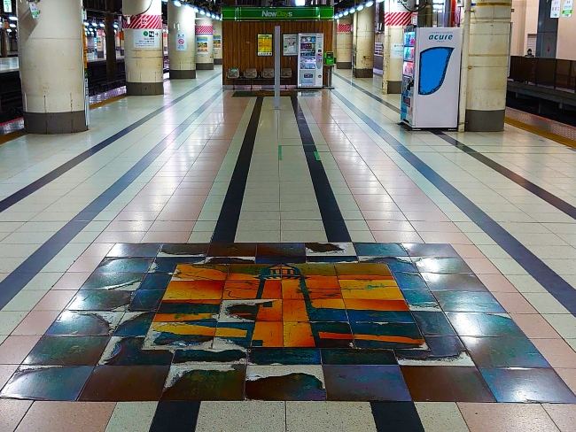 タイルアート 塩屋崎灯台